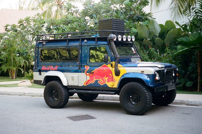 red bull land rover defender 4x4
